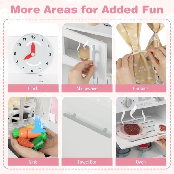 Legekøkken, 53x57x59 cm, Hvid