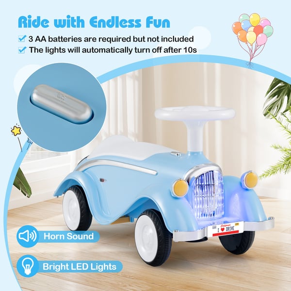 Ride-on legetøj, 74x29x36 cm, marcmeblå