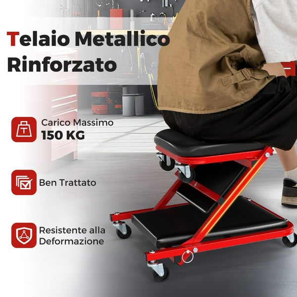 Autotuoli, taitettava, musta ja punacmen