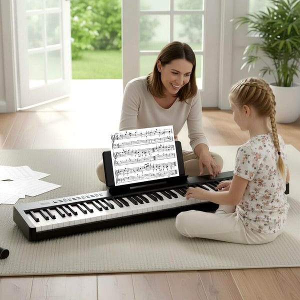Elektrisk klaverkeyboard, French DREAM, 125x24x6 cm, Gul