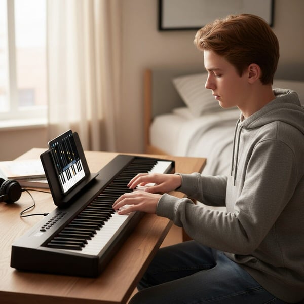 Elektrisk klaverkeyboard, French DREAM, 125x24x6 cm, Gul