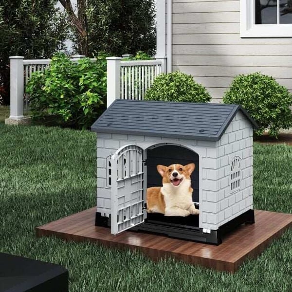 Udendørs Hundekennel, 75x58x65 cm, Grå