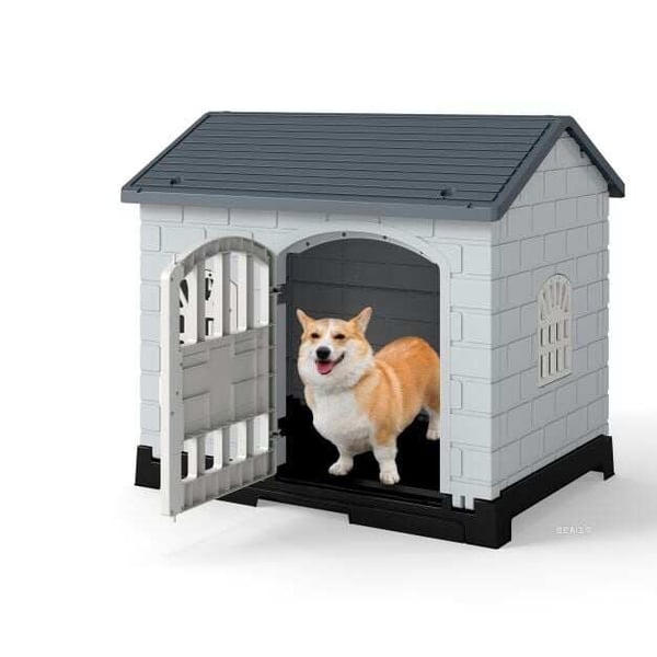 Udendørs Hundekennel, 75x58x65 cm, Grå