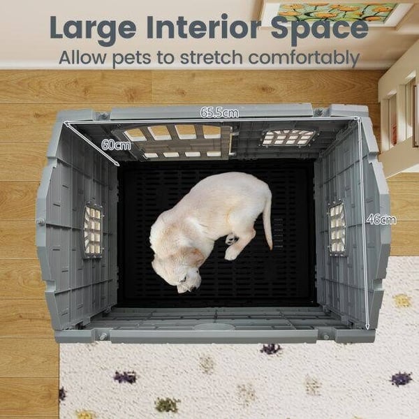 Udendørs Hundekennel, 75x58x65 cm, Grå