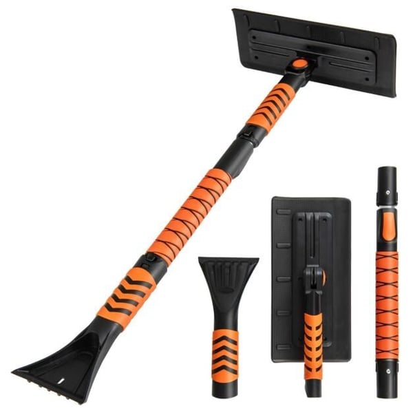 Sne skovl og isskraber, 31x15x84-104 cm, orange
