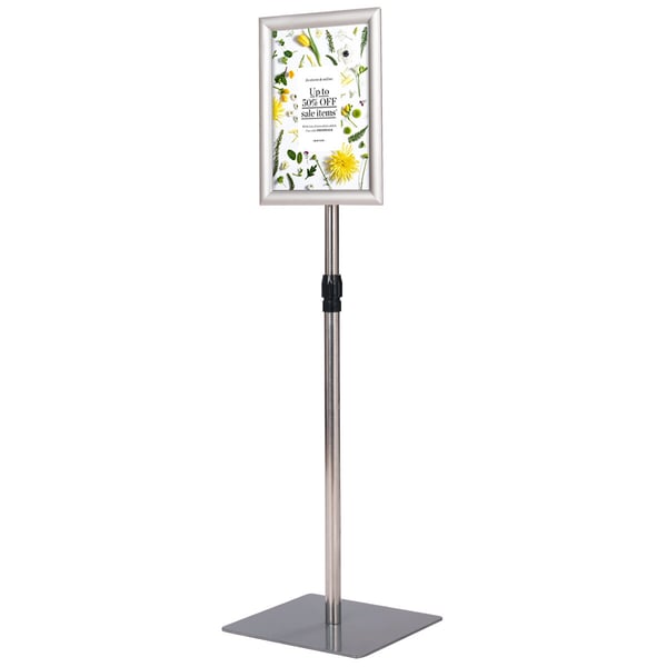 Plakatstander sæt, 2 stk., 74-118 cm, sølv