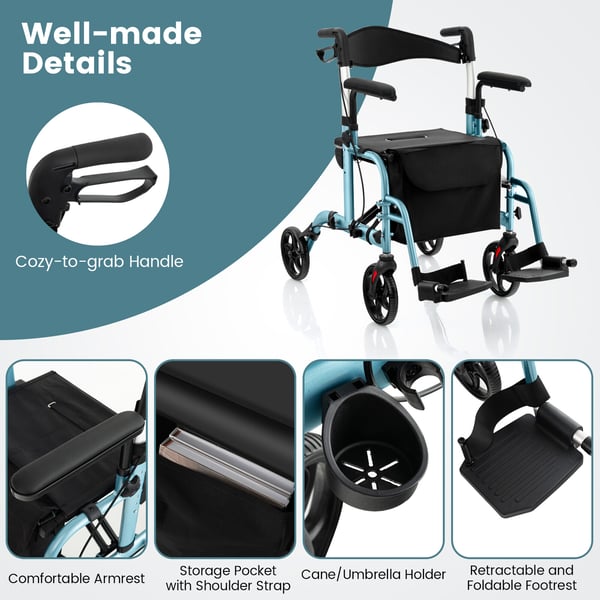 Rollator, 103×64×85 cm-38cm, Navy