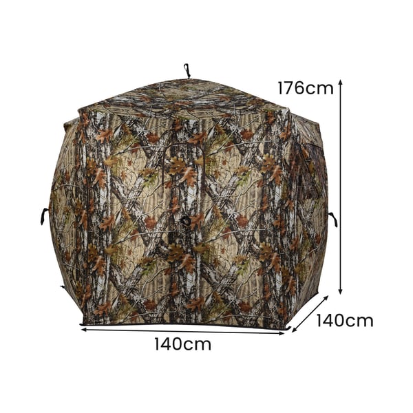 Jagt telt, 140x140x176 cm, camouflage