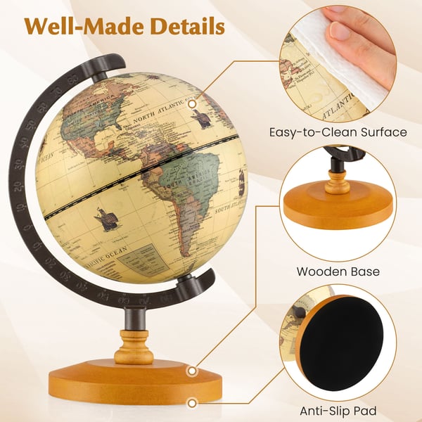 Maapallo, 5,5 cm, pronssi - Materiaali: abs + pvc + metalli + metalli