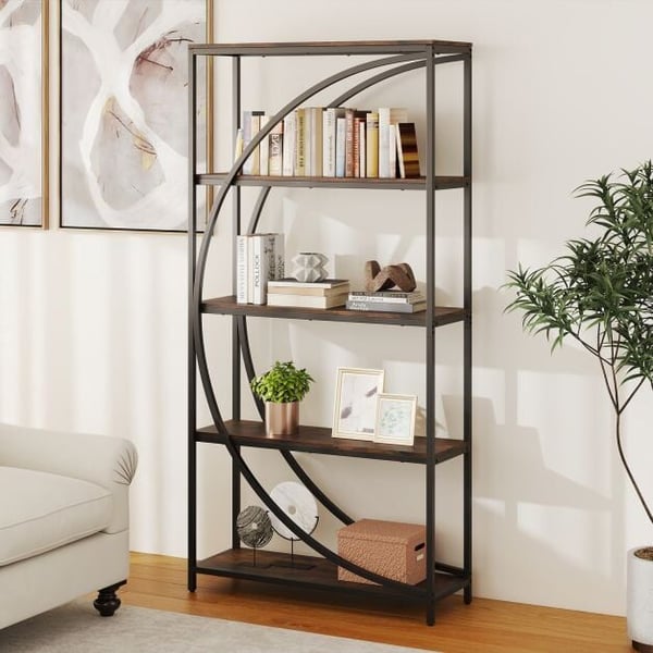 Etagere-kirjahylly, 86x30x175 cm, rustiikcmruskea