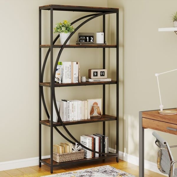 Etagere-kirjahylly, 86x30x175 cm, rustiikcmruskea