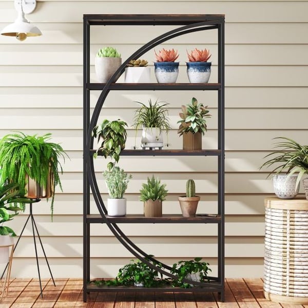 Etagere-kirjahylly, 86x30x175 cm, rustiikcmruskea