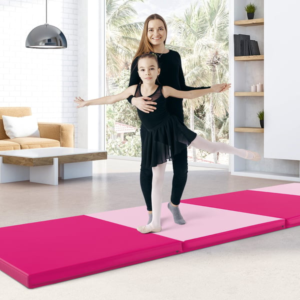 Jumpmatto, 10x4x2 ft, Kuuma pinkki