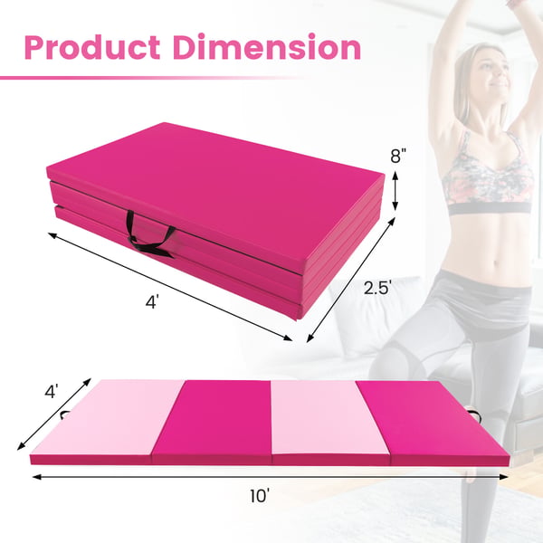 Jumpmatto, 10x4x2 ft, Kuuma pinkki