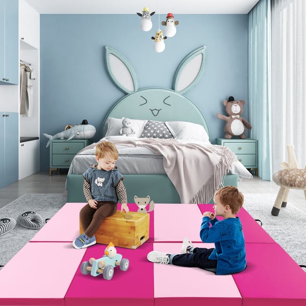 Jumpmatto, 10x4x2 ft, Kuuma pinkki