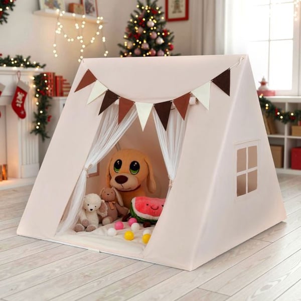 Lasten leikkiteltta, 120x120x105 cm, beige