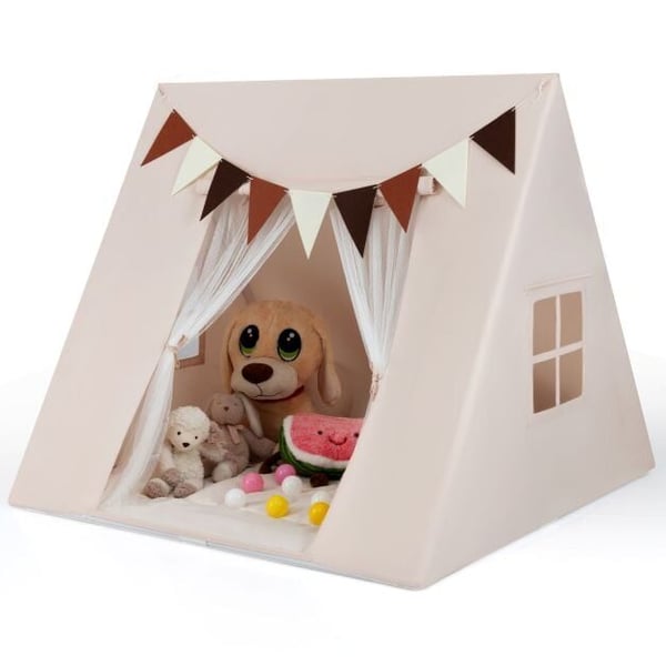 Lasten leikkiteltta, 120x120x105 cm, beige