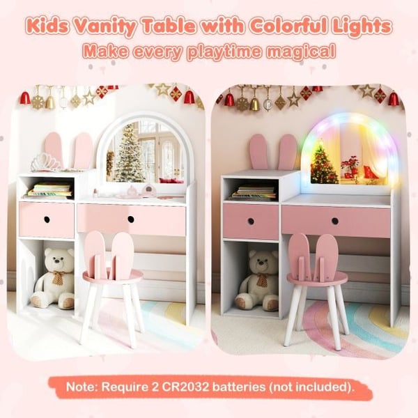 Toilettbord, Prinsesse Kanin, 80,5x39,5x95 cm, Hvid