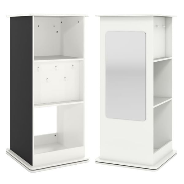 Pyörivä kirjahylly, 47x47x104,5 cm, valkoinen Pyörivä kirjahylly, 47x47x104,5 cm, valkoinen
