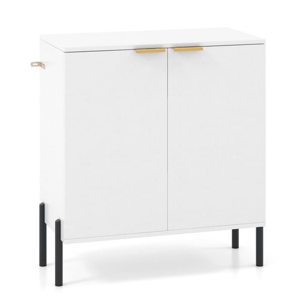 Skænk, 70x37x78 cm, Hvid - materiale: metal, krydsfiner, MDF