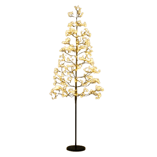 LED-lystræ, 150 cm, sort - materiale: metal, PVC, beton