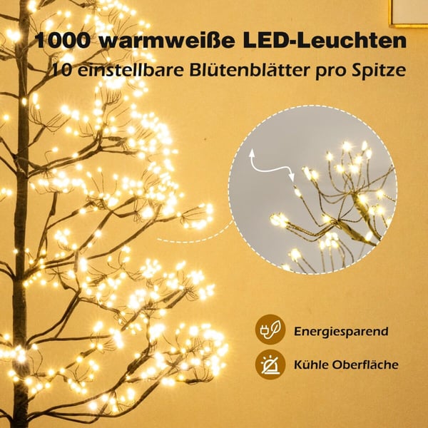 LED-lystræ, 150 cm, sort - materiale: metal, PVC, beton