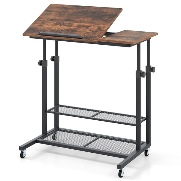 Mobilstander, 80x50x63-89 cm, Brun