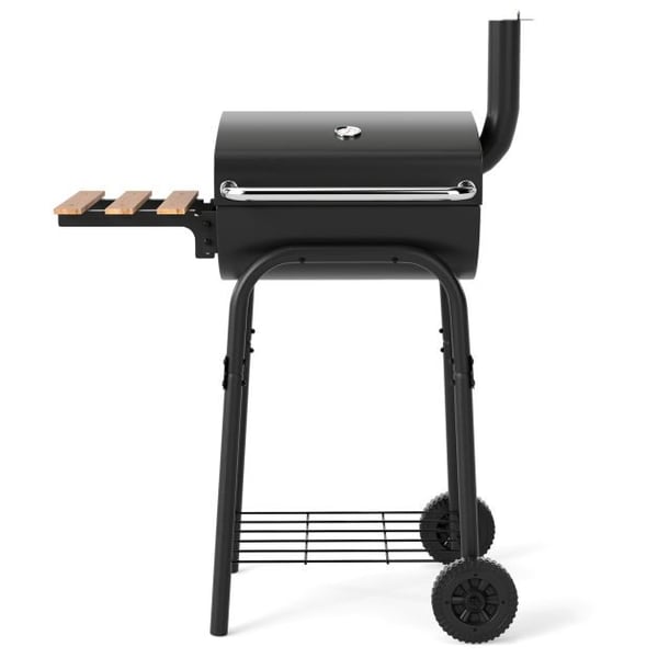 Trækulgrill, 60,9 cm, Sort - materiale: metal, rustfrit stål, bøgetræ