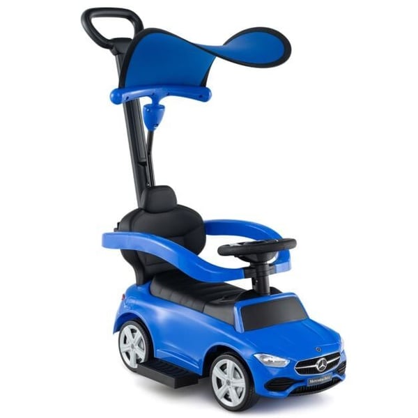 Ride-On skubebil, 3-i-1 justerbar kaleche, 84x39x90 cm, blå