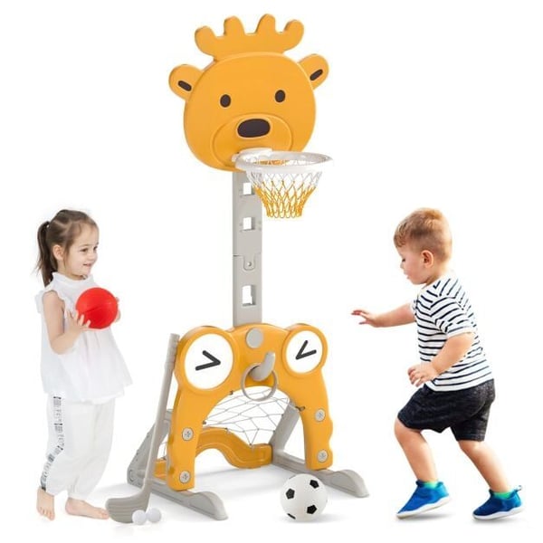 Basketballkurv, højdejusterbar, 4-i-1, til børn