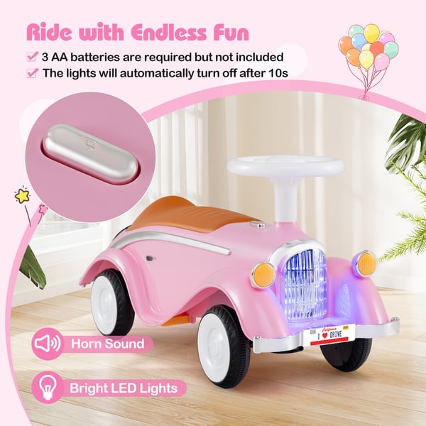 Ride On Legetøjsbil, 74x29x36 cm, Pink