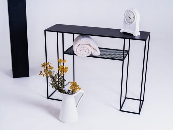 Konsolipöytä, Senso Flower Metalli, 120x25 cm, Musta