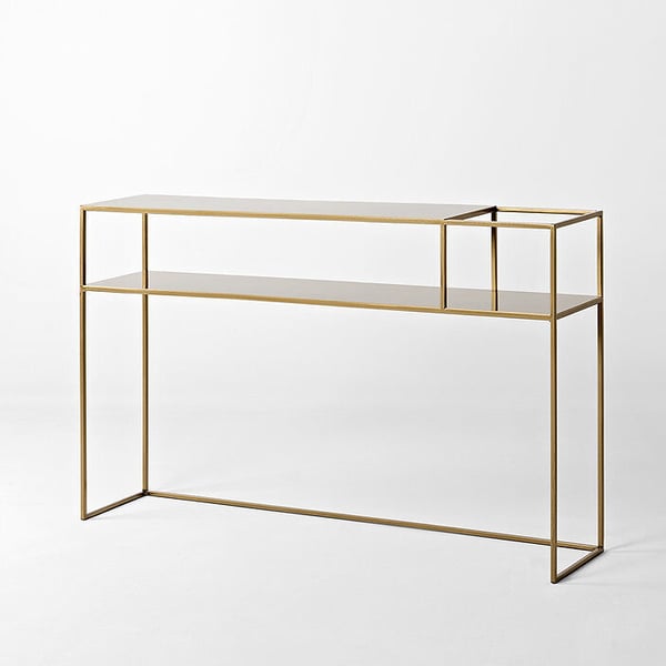 Konsolbord, Senso Flower Metall, 120x25 cm, guld
