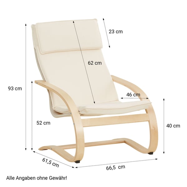 Lænestol med reclinerfunktion, Home, 66,5x93x61,5 cm, Beige