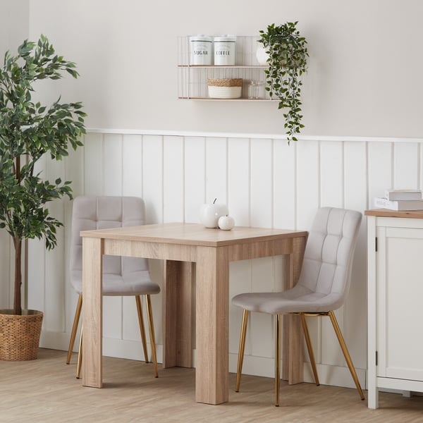 Matbord och stolar set, Home, 80x80x75 cm, Brun, Creme