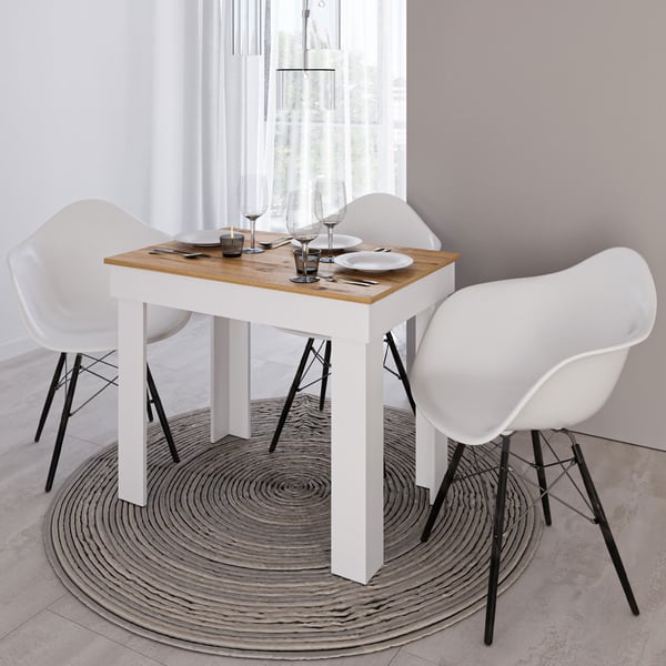 Ruokapöytä, Home, 90x73x60 cm, valkoinen ja ruskea