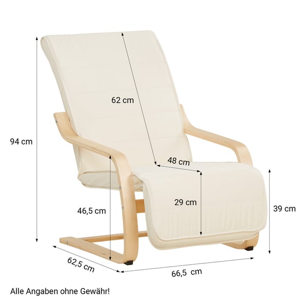 Reclinerstol, Home, 66.5x94x62.5 cm, Beige