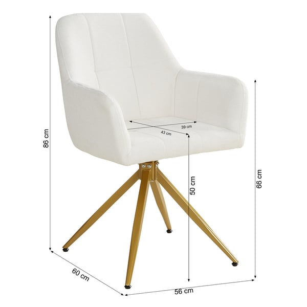 Spisestuestol sæt, Home, 56x86x60 cm, Beige