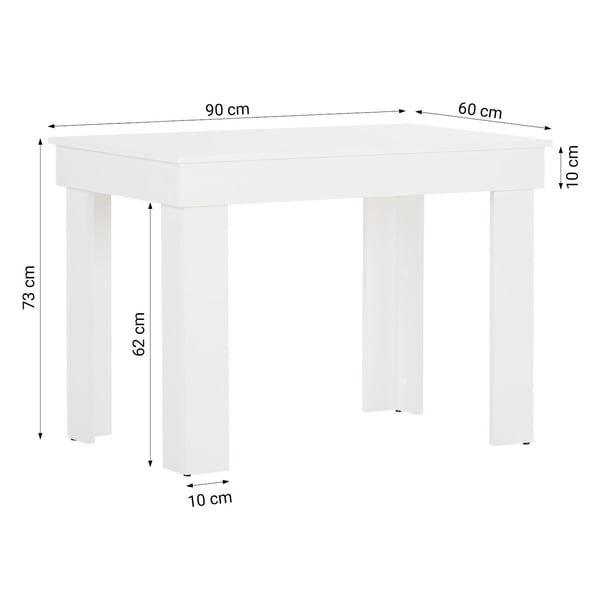 Matbord, Home, 90x73x60 cm, Vit