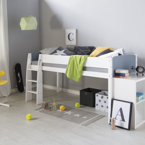 Køjeseng, Home, 208x110x97 cm, Hvid, Grå