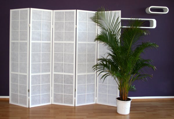 Tilanjakaja, Home, Shoji 5-paneelinen taitettava, 220x2,2x175 cm, valkoinen