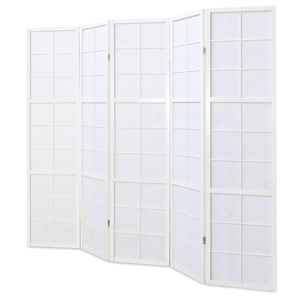 Tilanjakaja, Home, Shoji 5-paneelinen taitettava, 220x2,2x175 cm, valkoinen