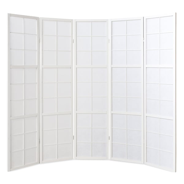 Tilanjakaja, Home, Shoji 5-paneelinen taitettava, 220x2,2x175 cm, valkoinen