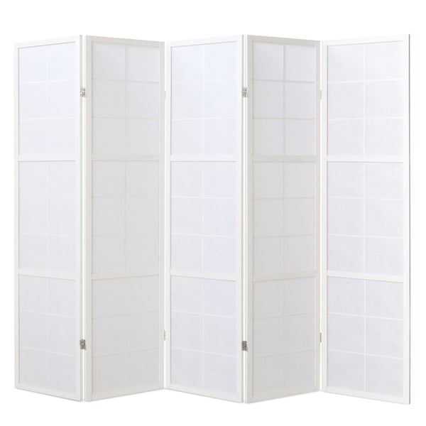Tilanjakaja, Home, Shoji 5-paneelinen taitettava, 220x2,2x175 cm, valkoinen