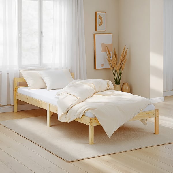 Enkel säng, Home, 96x206 cm, Brun
