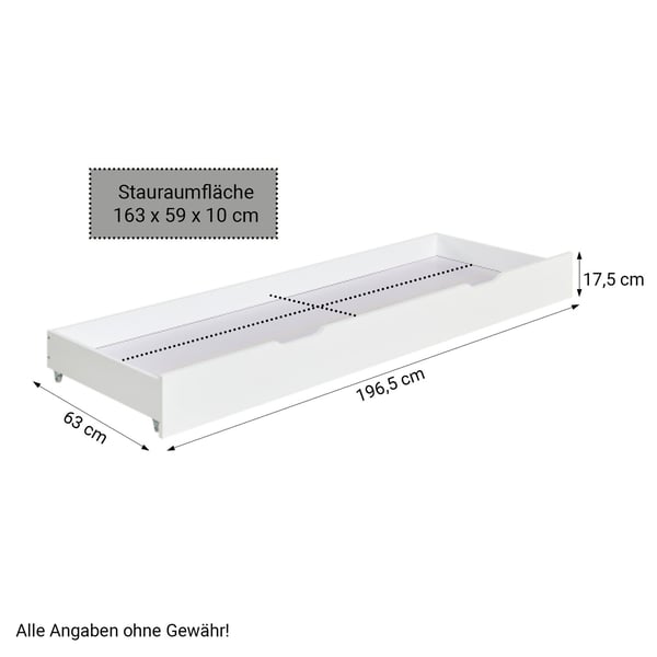 Tremandseng, Home, 205x203x103 cm, Hvid