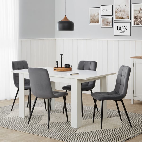 Ruokapöytä, Home, 120x80x75 cm, valkoinen