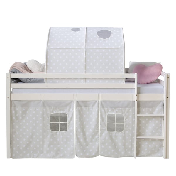 Loftseng, Home, 207,5x161,5x96,5 cm, Hvid, Grå
