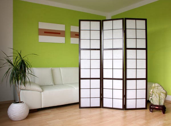 Tilanjakaja, Home, Shoji 3-paneelinen taitettava, 132x2,2x175 cm, musta