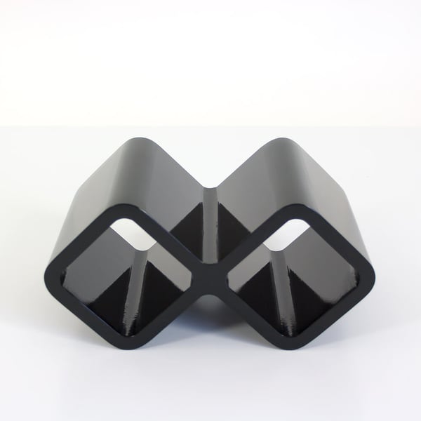 Hylly, Home, Retro Cube viinipulloteline, 16.5x32x20 cm, musta